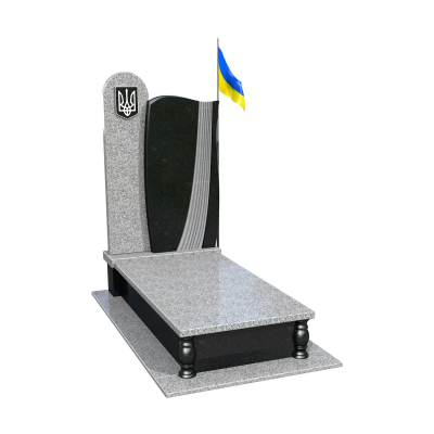 Пам'ятник із сірого граніту для військового