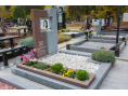 Памятник из коричневого и серого гранита 00735